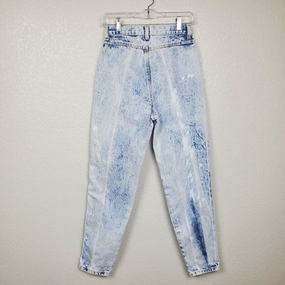 Vintage 90s Zena Acid Washed Bleached Patchwork New Directions Denim Blue Jeans - Picture 7 of 16